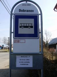 Autobusová zastávka v Dobranově