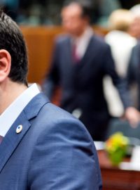 Řecký premiér Alexis Tsipras na jednání premiérů a prezidentů zemí platících eurem