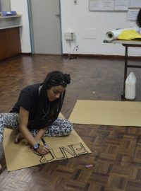 Příprava na kulturní akci v gymnáziu v riodejaneirské čtvrti Santa Teresa