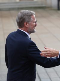 Petr Fiala a Alexander De Croo během evropského summitu v Praze v roce 2022