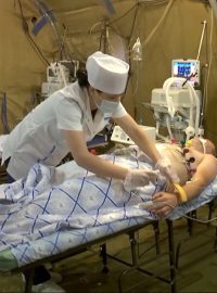 Polní nemocnice ruské armády na Ukrajině
