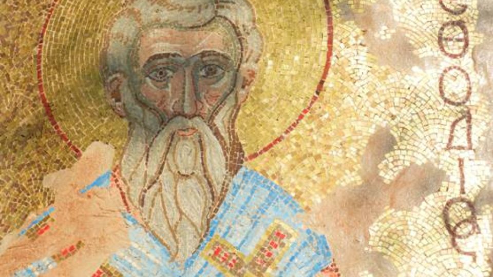 Sv. Metodej na mozaice v Soluni
