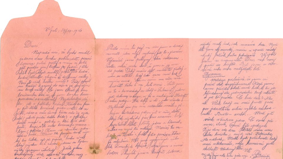 Dopis Josefa Kožíška z fronty (1916)