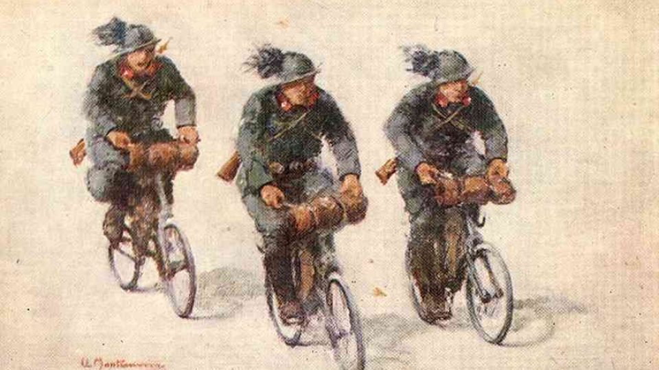 Italští vojáci na bicyklech